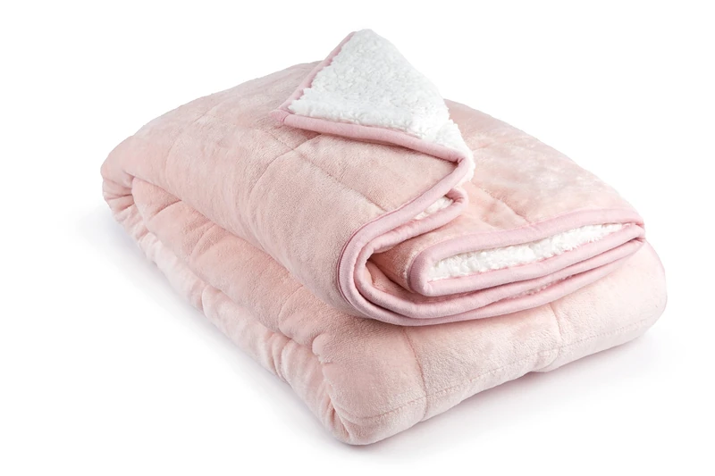 Emma Barclay Weighted Sherpa Blanket in Blush Pink - 60x80 (150x203cm)