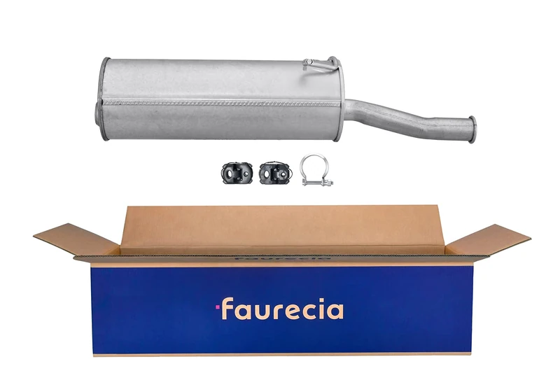 HELLA 8LD 366 027-921 Rear Muffler - Easy2Fit® Kit - Rear - one-piece - Kit with mounting parts - Image 1