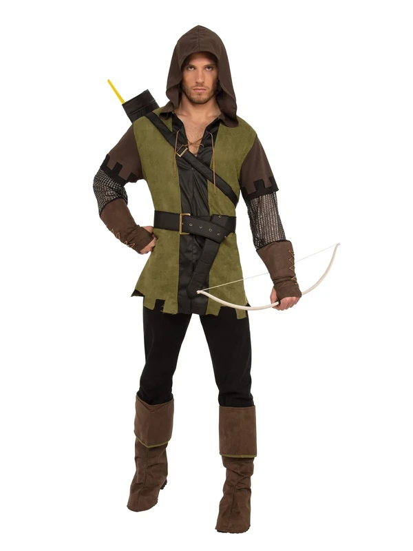 Bristol Novelty 820562STD000 Forest Bandit Costume set | Men's adult | Brown and Green Fancy Dress