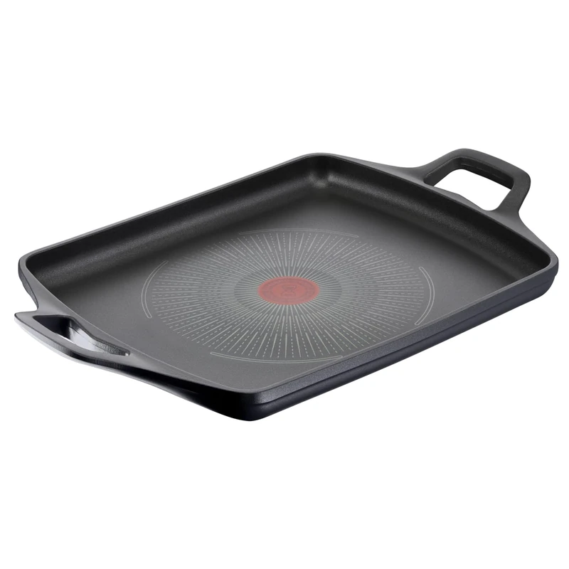 Lagostina Aroma Non-Stick Die-Cast Aluminium Grill Plate 26 x 32 cm Induction Plate Gas and Oven with Thermal Signal and Titanium Coating to Preserve Heat