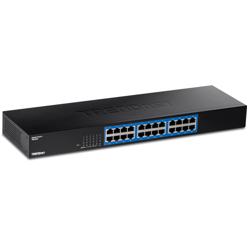 TRENDnet TEG-S25 24-Port Gigabit Switch, 24 x Gigabit RJ-45 Ports, 48Gbps Switching Capacity, Fanless Design, Metal Housing, Internal Power Supply