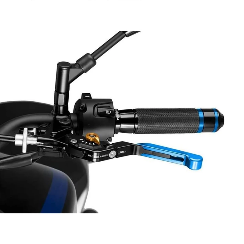 PUIG 24ONT 3.0 clutch lever, Black extendable, Gold folding with selector, Orange