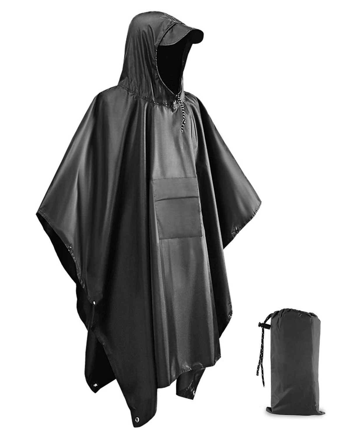 Victoper Waterproof Poncho Adult, Festival Essentials Lightweight Reusable Festival Poncho Adult Waterproof for Outdoor Hiking Camping Cycling Traveling Waterproof Raincoat Camping Essentials Grey