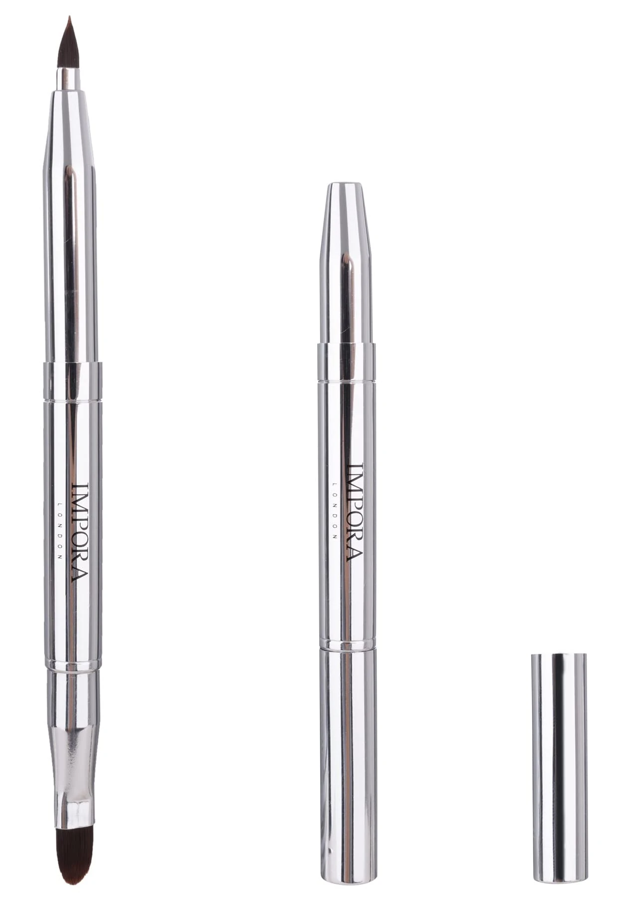 Retractable Lip Makeup Brush by Impora London. Perfect for Travel, Lightweight, Handbag Ready. Lipstick Brush with Lid.