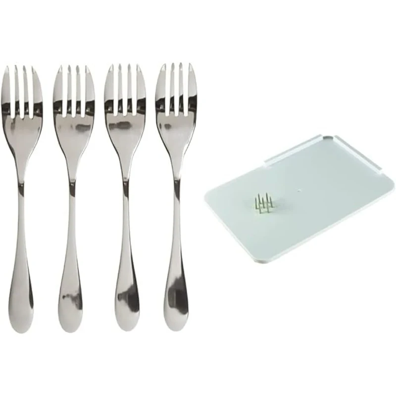 NRS Healthcare Knork Fork - Pack of 4 & M79849 Kitchen Spread Board with Spikes - Ideal for one Handed use