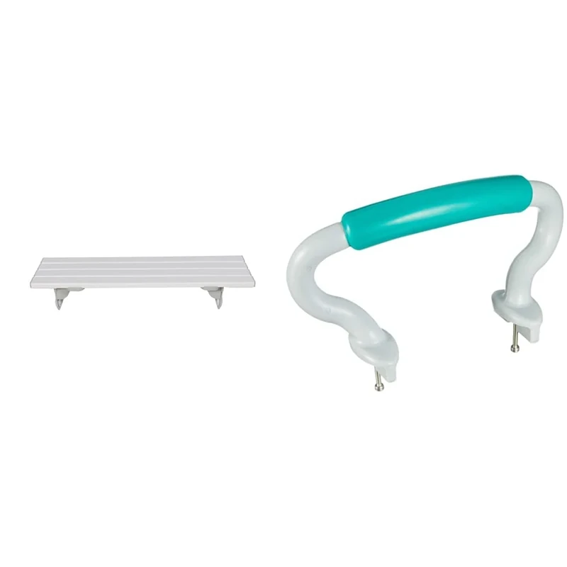 Homecraft Savanah Slatted Bathroom Board, 66cm Length x 23cm Width & Handle for Savanah Slatted Bathboard or Shower Board, Optional Grab Rail Handle