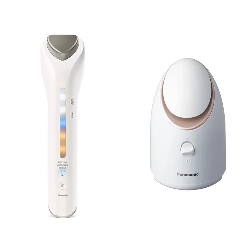 Panasonic EH-XT20 3-in-1 Face Lift microcurrent Device, White, EH-XT20-N511 & EH-XS01 Facial Steamer with Nanoe Ionic Technology (White)