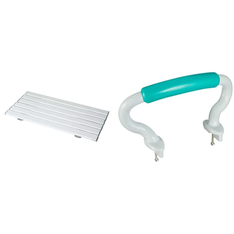Homecraft Savanah Slatted Shower Board & Handle for Savanah Slatted Bathboard or Shower Board, Optional Grab Rail Handle for Increase Bathroom Safety, Better for Elderly