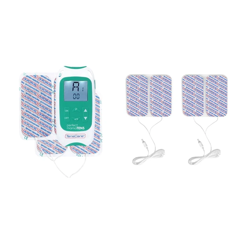 TensCare - Perfect mamaTENS, Maternity TENS machine for pain relief during labour & childbirth & MamaTENS Replacement Electrodes with circular lead connection for the New Mama TENS model, Pack of 4