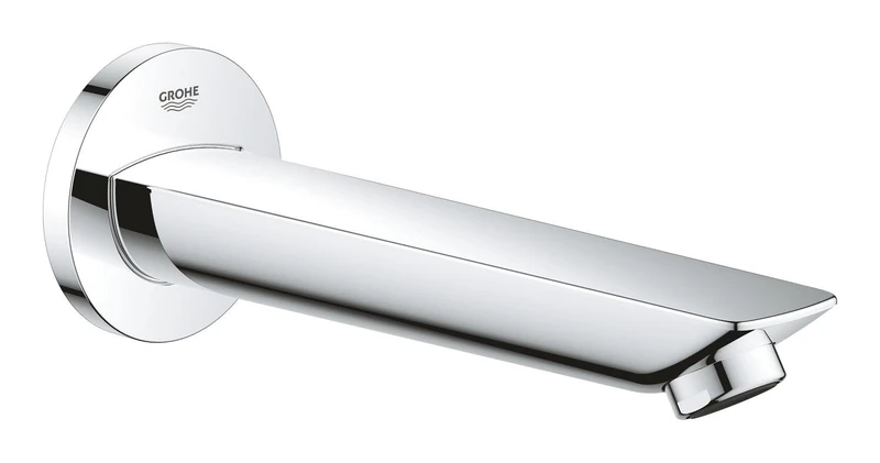 GROHE BauCosmopolitan Wall Mounted Bath Filler Spout (Projection 171 mm, Tap Aerator, Male Thread 1/2 Inch), Chrome, 13255001
