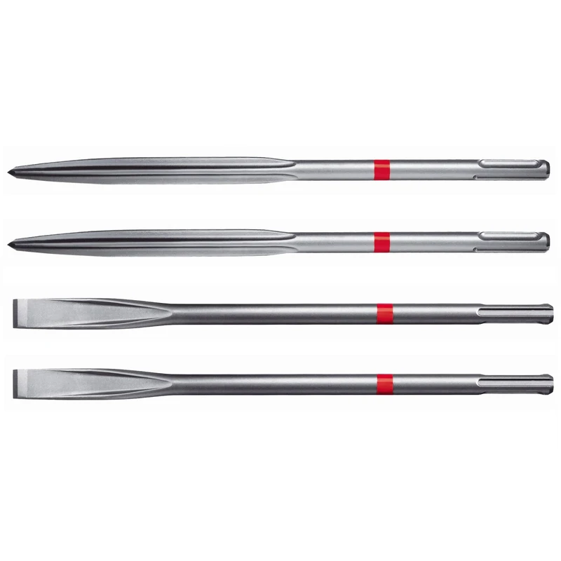Hilti TE-CX SM/FM 25 Chisel Set, Pack of 4 (2 Pointed, 2 Flat) SDS Plus self-Sharpening Chisel bits for Demolition of Concrete and Masonry, Dimensions: 250 mm Long (282311)