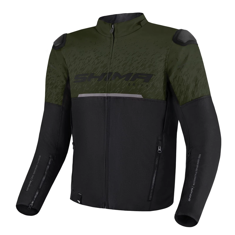 SHIMA DRIFT Motorbike Jacket for Men Lightweight Breathable Summer Mesh Mens City Biker Jacket with CE Back Shoulder Elbow Armor Pads Width Adjustment (Khaki, 3XL)