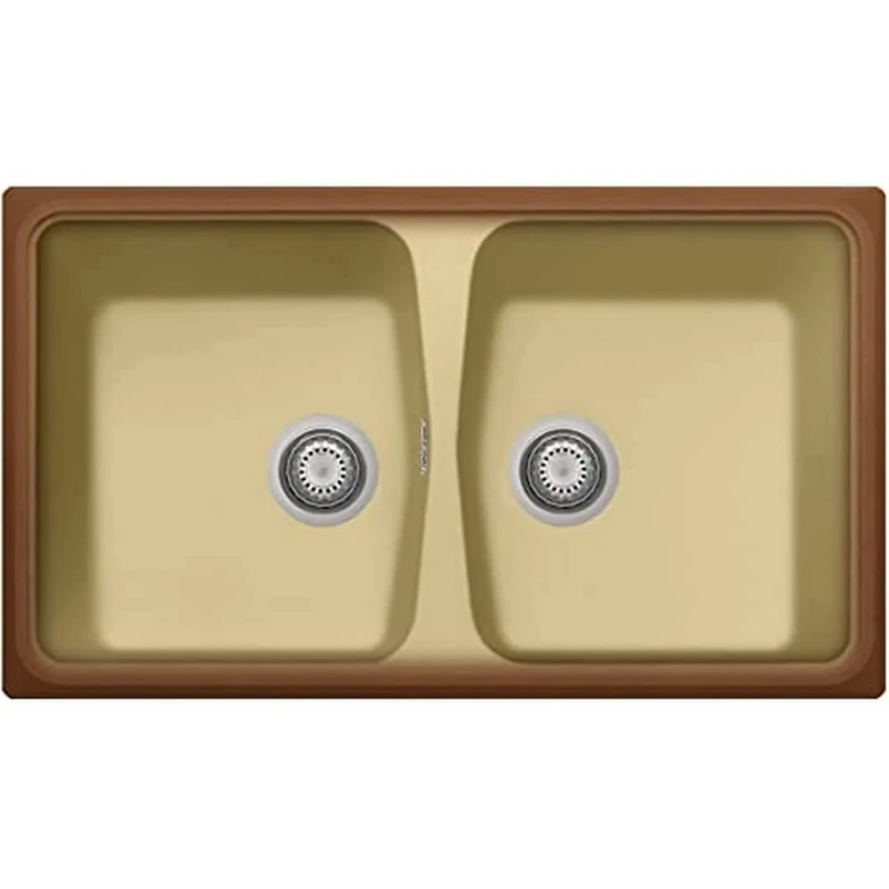 Plados SP0862 Two Basin Fitted Kitchen Quartz Sink - Country of France