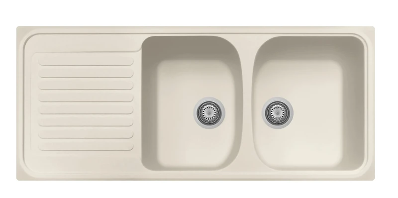 Plados Jasmine HR1162 Built-in Quartz Kitchen Sink Dual Bowl and Drainer