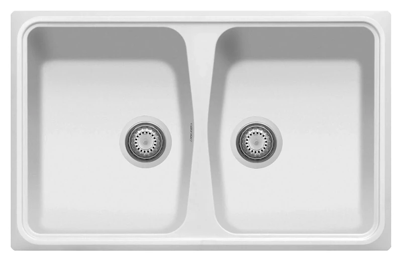 Plados Quartz Kitchen Sink Built-in Sink SP0792 Two Basin White