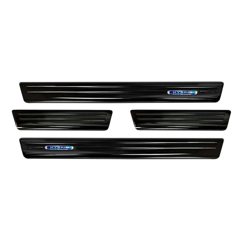 Avisa Black Inox door sill protectors compatible with Peugeot 508 II Sedan 2019- 'Hybrid' - 4-pieces