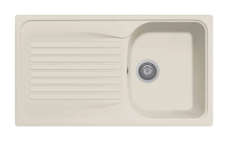 Plados HR0861 Built-in Quartz Sink Single Basin Plus Draining Rack - Jasmine