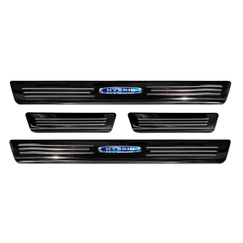 Avisa Black Inox door sill protectors compatible with Ford Kuga III 2019-2024 & FL 2024- 'Hybrid' - 4-pieces
