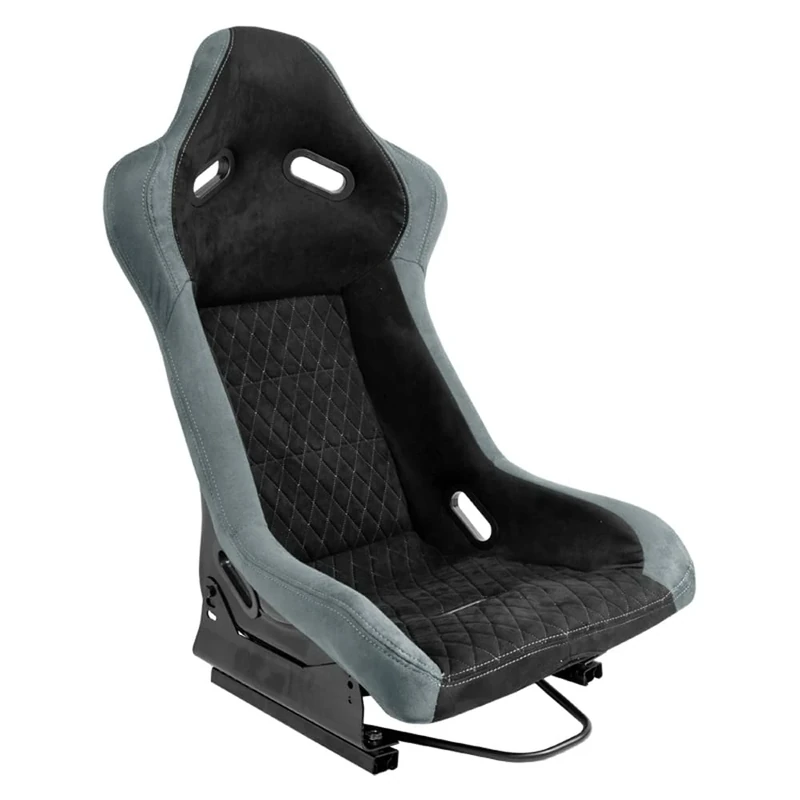 AutoStyle Sport seat 'LV' - Black/Grey - Non-reclinable fibreglass back-rest - incl. slides