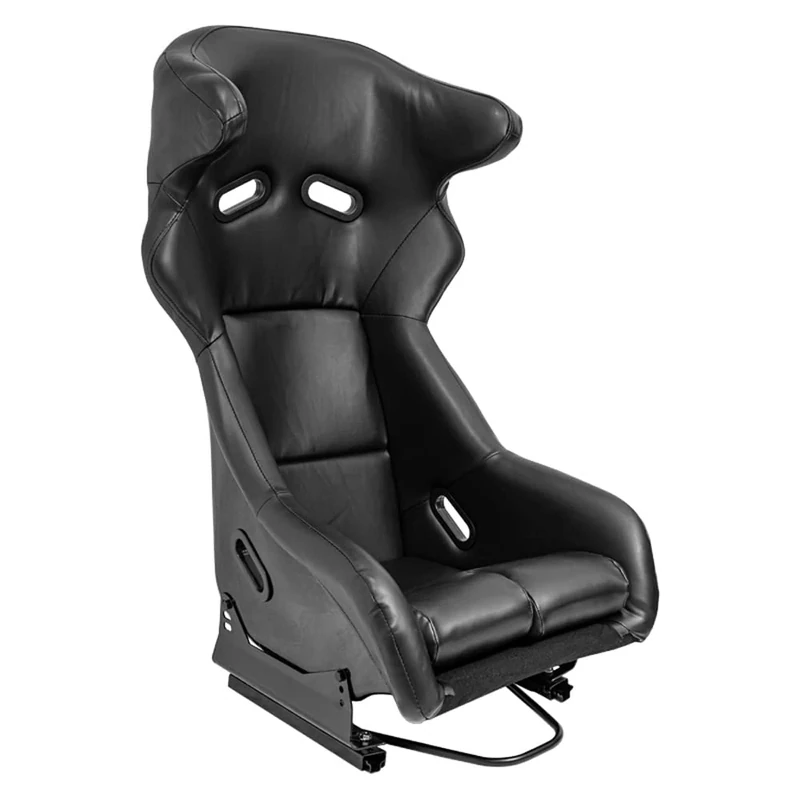 AutoStyle Sport seat 'FS' - Black Synthetic leather - Non-reclinable fibreglass back-rest - incl. slides