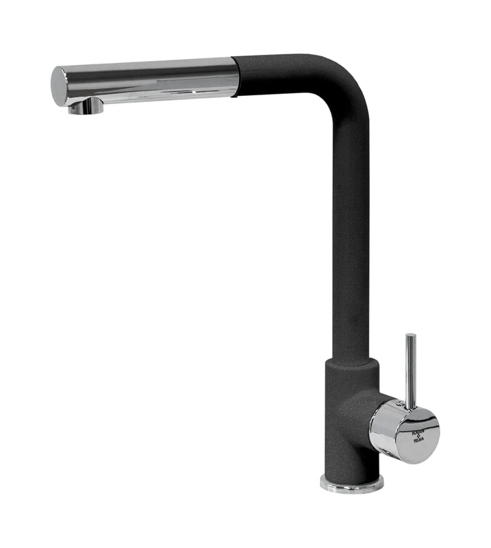 Kitchen Mixer Plados Single Lever VEMIXEXTL with 90° spout and Pull-Out Shower - Metal Black