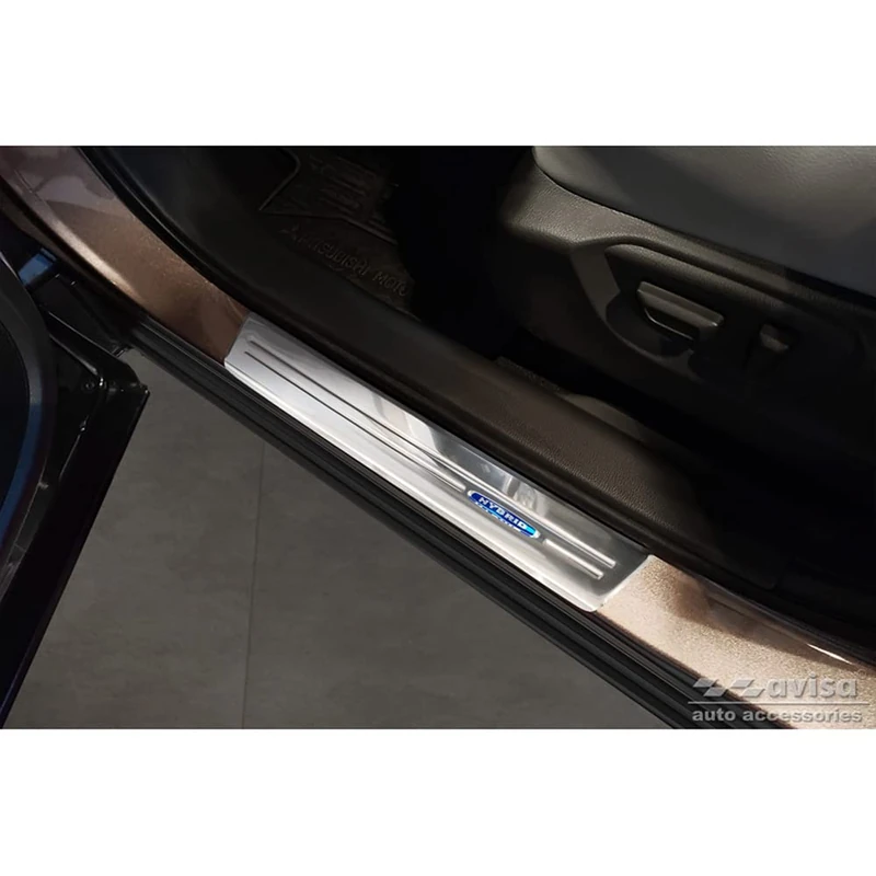 Avisa Inox door sill protectors compatible with Mitsubishi Eclipse Cross PHEV 2021- 'Hybrid' - 4-pieces