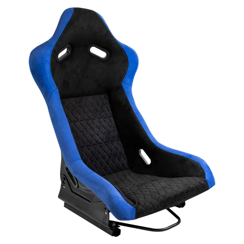 AutoStyle Sport seat 'LV' - Black/Blue - Non-reclinable fibreglass back-rest - incl. slides