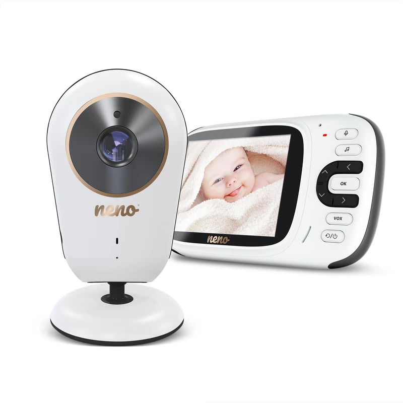 Neno® Vera Baby Monitor with Camera 3.2 Inch Baby Monitor Display, 2-Way Audio, Night Vision, 8 Lullabies, Temperature Sensor, VOX Mode, Signal Range 50 m Indoors, Up to 260 m Outdoors