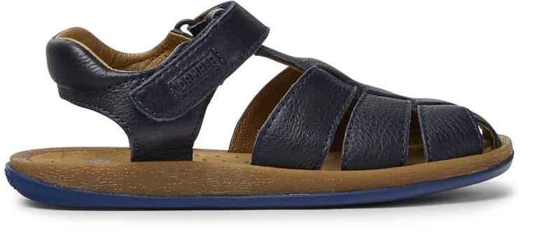 Camper Boys' Bicho 80177 T-Strap Sandal, Marine 062, 34 EU
