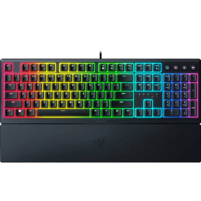 Razer Ornata V3 - Low-profile Mecha-membrane Keyboard with Razer Chroma RGB (Hybrid Mecha-Membrane Switch, Ergonomic Wrist Rest) QWERTY UK Layout | Black