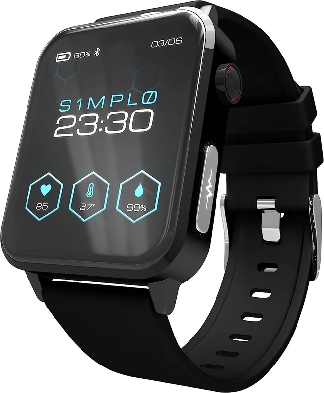 S1MPL0 Quadrant Smartwatch for Men & Women - Health Monitoring (Heart Rate, Blood Pressure, Body Temperature) & Fitness Tracking - Long Battery Life - Image 1