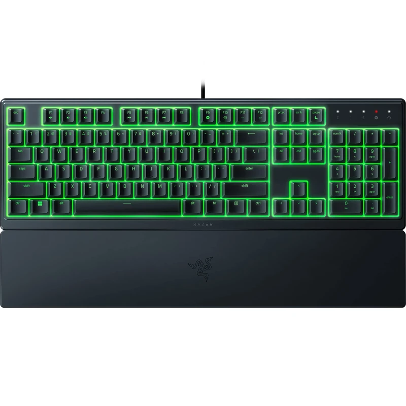 Razer Ornata V3 X - Low Profile Gaming Keyboard (Silent Membrane Switches, UV-Coated Keycaps, Durable, Spill-Resistant Design, Ergonomic Writst Rest) QWERTY UK Layout | Black