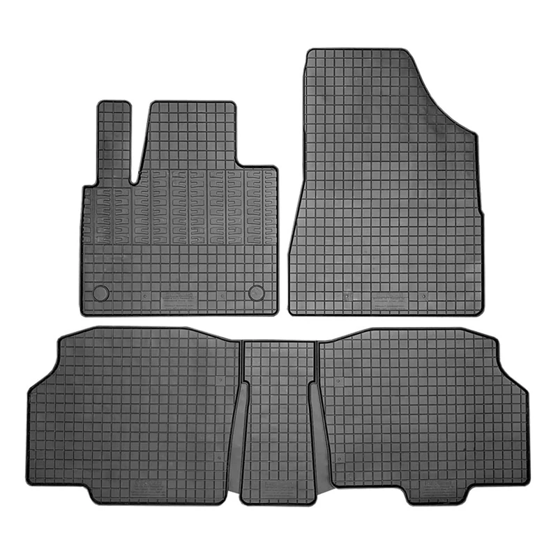 CIKCar Rubber car mats set compatible with Mercedes Citan Tourer/T-Class MPV (W420) & Renault Kangoo III MPV & Nissan Townstar MPV 2021- (5-pieces + fixing system)