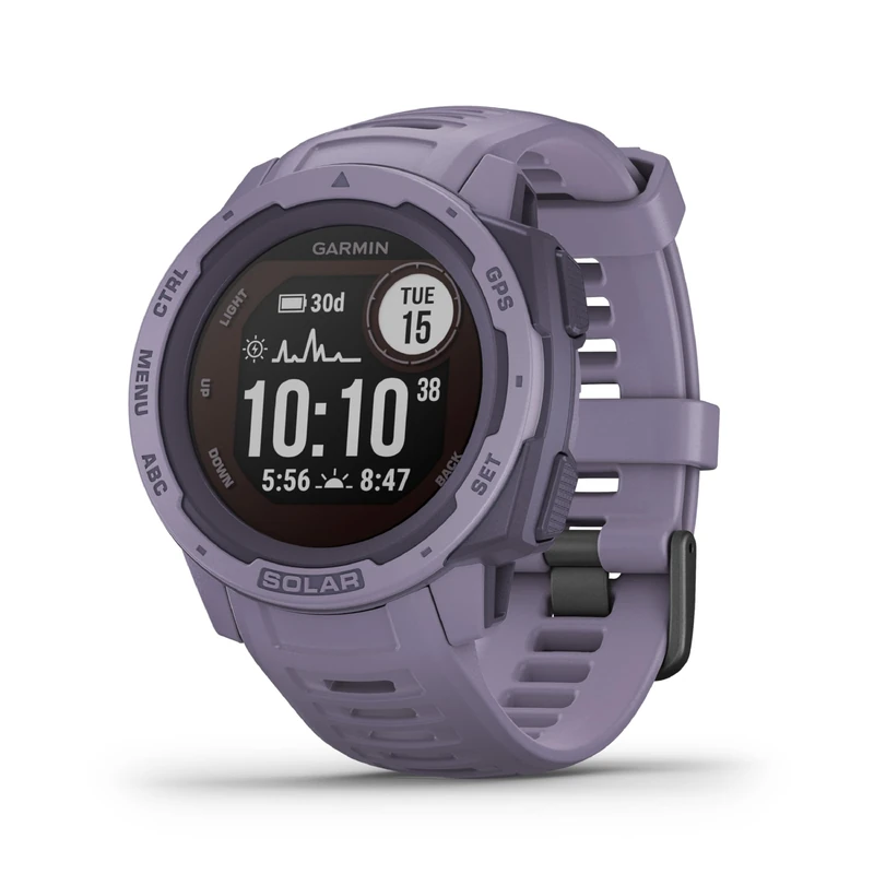 Garmin [Renewed Instinct SOLAR GPS 45mm Smartwatch, Rugged watch, Built-in Sports Apps & Health Monitoring, Solar Charging, Ultratough Design Features, up to 24 days battery life, Orchid (Renewed)