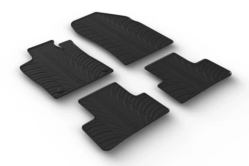 GLEDRING Rubber Mats Set Compatible with Citroen DS4 II 2021 Onwards Including Cross (T Profile 4 Pieces + Mounting Clips)