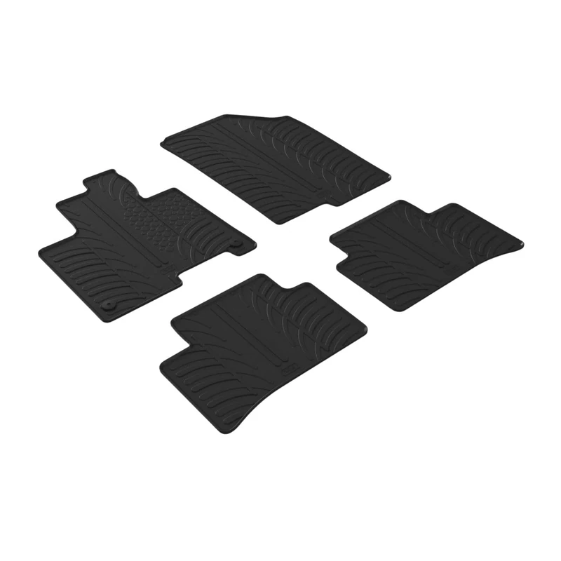 GLEDRING Set of Rubber Mats Compatible with Kia Sportage V (NQ5) 2021- Excludes Plug-in Hybrid (T Profile 4-Piece + Mounting Clips)