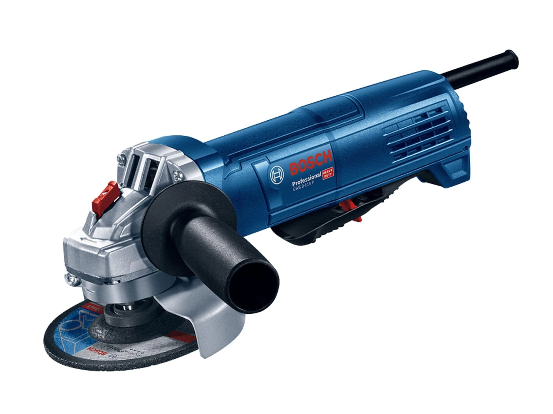 Bosch Professional Angle Grinder GWS 9-115 P (110V, 900 W, Including Auxiliary Handle, Backing Flange, Locking nut, Protective Guard, Two-Hole Spanner, in Cardboard Box)