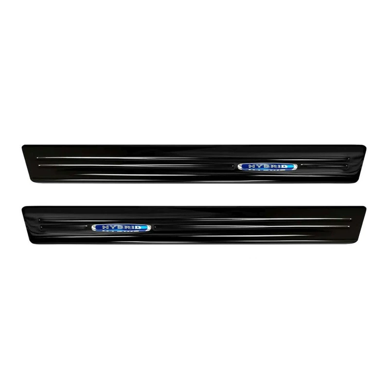Avisa Black Inox door sill protectors compatible with Renault Clio V 2019- Incl. Facelift 'Hybrid' - 2-pieces