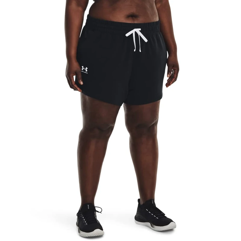 Under Armour Women's Rival Terry Shorts, (001) Black / / White, L