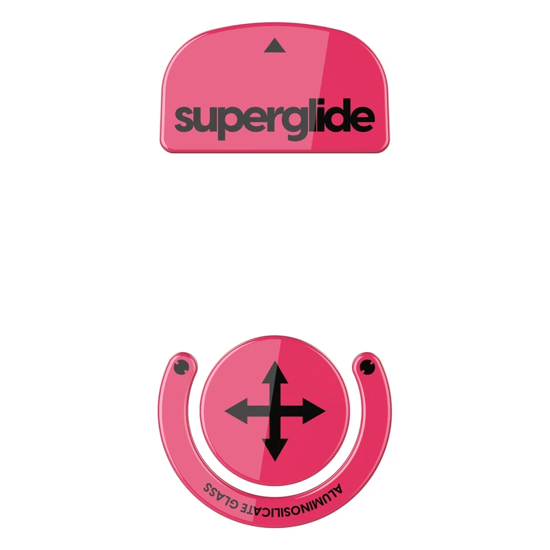 Superglide Glass Mouse Skates - Super Smooth Glide, Polished Round Edge, Super Fast Gaming Mouse Feet with Durable Sole for Logitech G Pro X Superlight1 (Type-S, Magenta)
