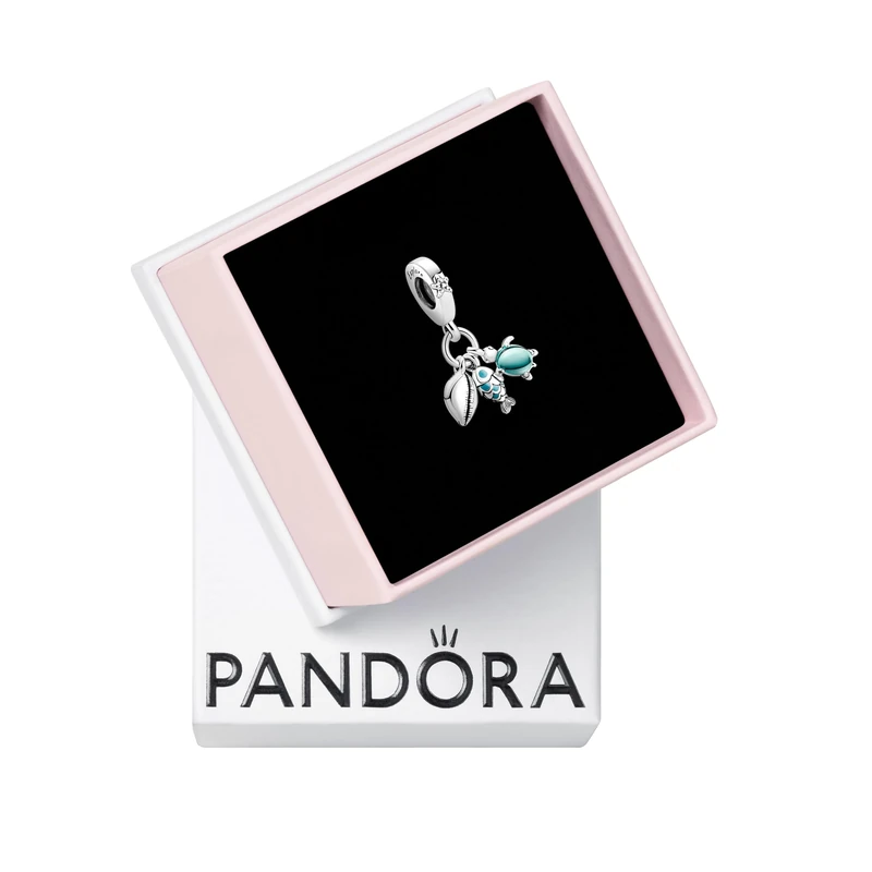 Pandora Fish, Sea Turtle & Conch Triple Dangle Charm 791697C01