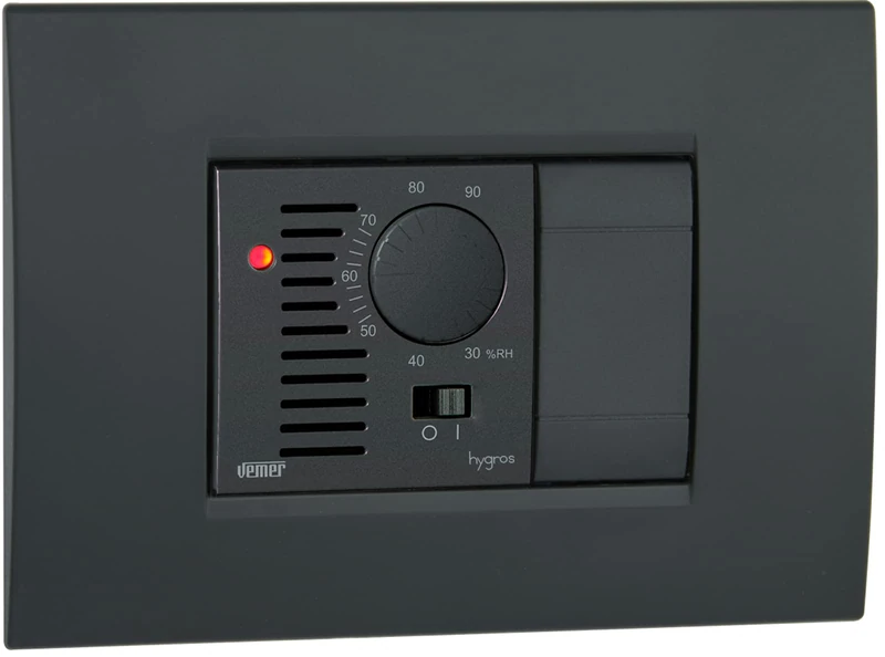 Vemer Built-in humidistat, Anthracite Grey/White