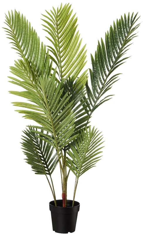 Amazon Basics Artificial Palm Tree with Plastic Planter Pot, 119.8 cm, Green
