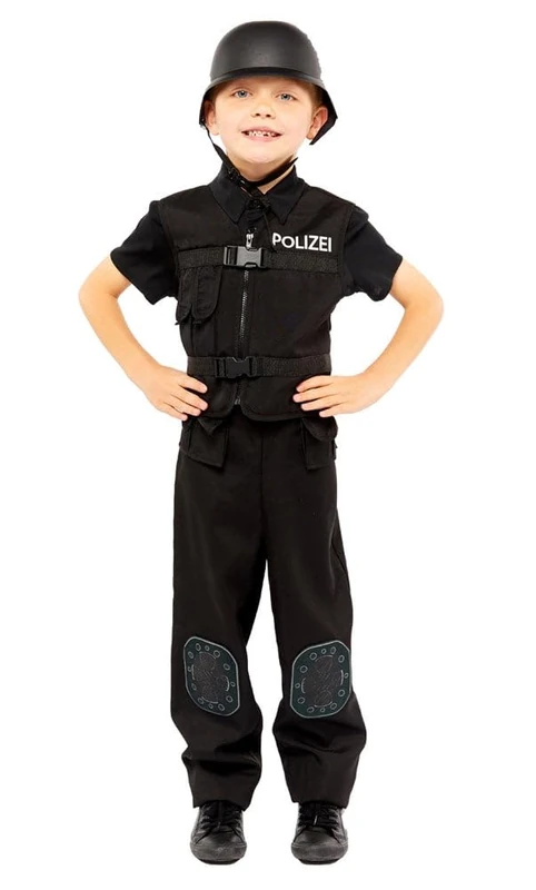 Amscan Children's Police Costume - Black Polyester 6-8 Years