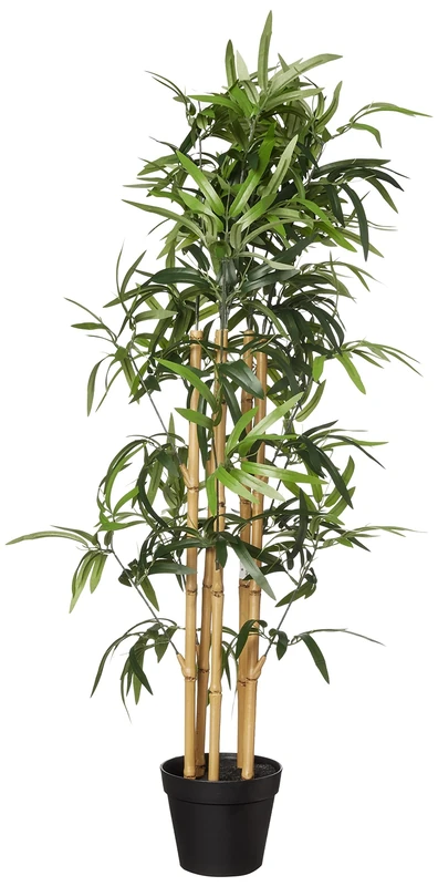 Amazon Basics Artificial Plants Indoor, Fake Bamboo Plant with Plastic Planter Pot, Bendable Wire Stems, 100 cm