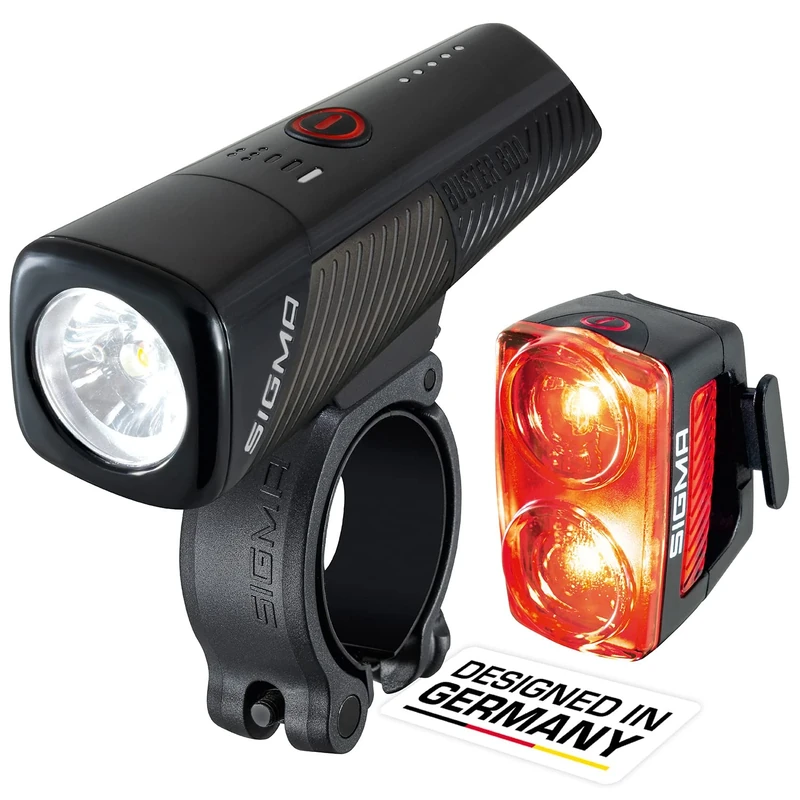 SIGMA Bike Lights Front and Back BUSTER 800 & BUSTER RL 150 - USB-C Rechargeable Bike Light with Multiple Light Modes | IPX4 Water Resistant LED Bicycle Lights with 800 Lumens and 170m Beam Range