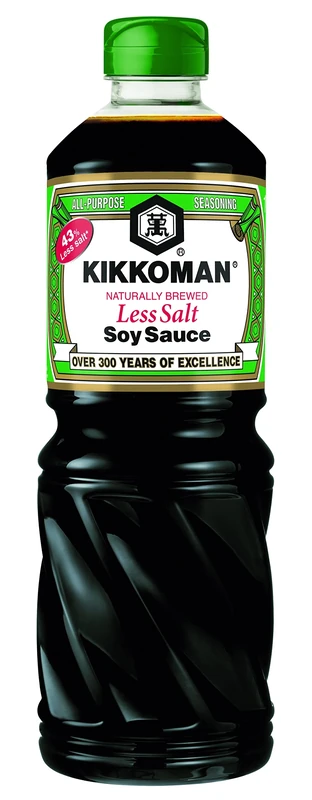 Kikkoman Less Salt Soy Sauce, 975 ml, (Pack of 6), Naturally Brewed