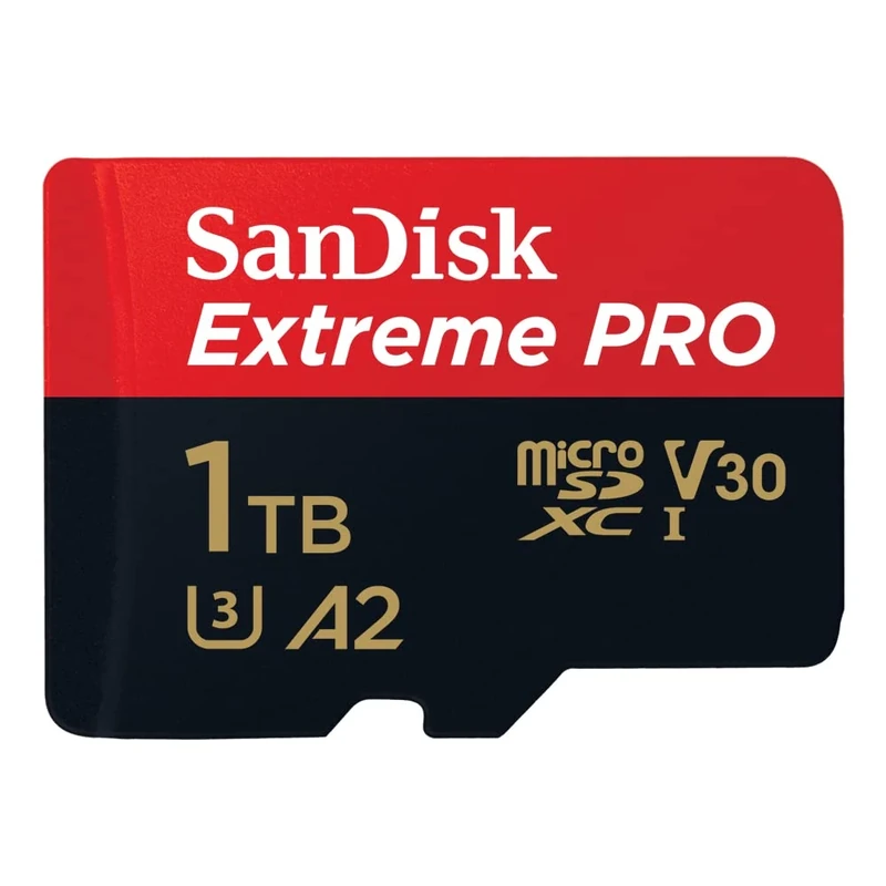 SanDisk Extreme PRO micro SD card + SD adapter 1TB, (For Smartphones, Action Cams, Drones, Speeds up to 200 MB/s) A2 App Performance + RescuePro Deluxe UHS-I, Class 10, U3,