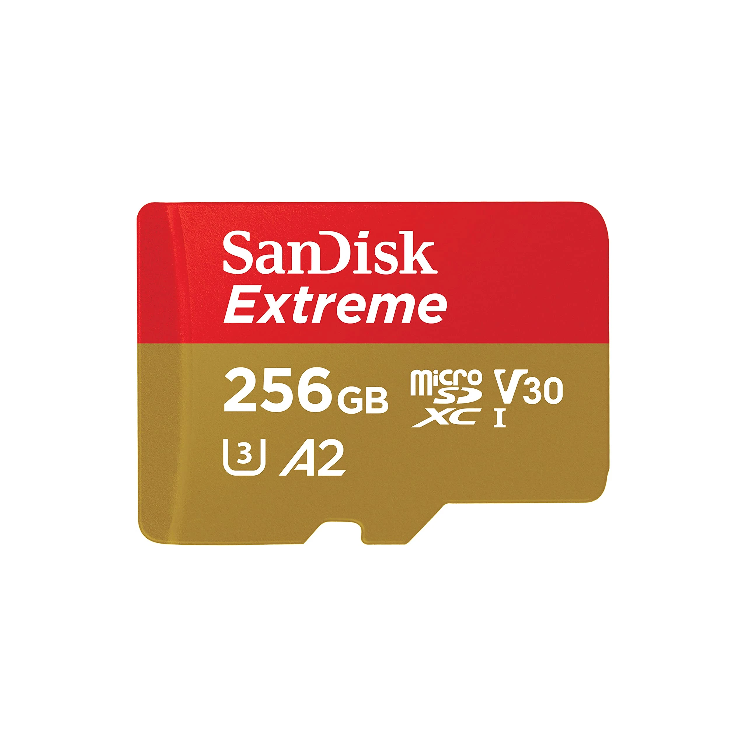 SanDisk 256GB Extreme microSDXC card +SD adapter, microSD card for smartphones, action cameras, drones, V30, up to 190 MB/s, SanDisk QuickFlow Technology, RescuePro Deluxe, UHS-I, 4k, V30, A2, C10, U3