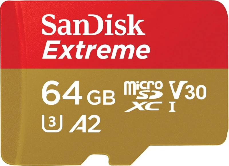 SanDisk 64GB Extreme microSDXC card for Action Cams and Drones + SD adapter + RescuePRO Deluxe, up to 170 MB/s, with A2 App Performance, UHS-I , Class 10, U3, V30